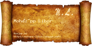 Mohápp Libor névjegykártya